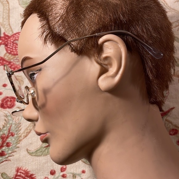 Vintage Stylish Gold Metal Frame Women's Makeup Magnifying Flip Down Glasses - Picture 4 of 8